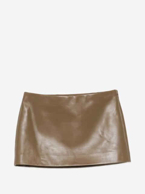KHAITE leather mini skirt