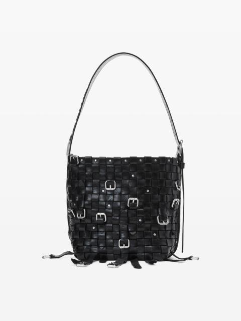 Alexander Wang lock medium crackle leather hobo