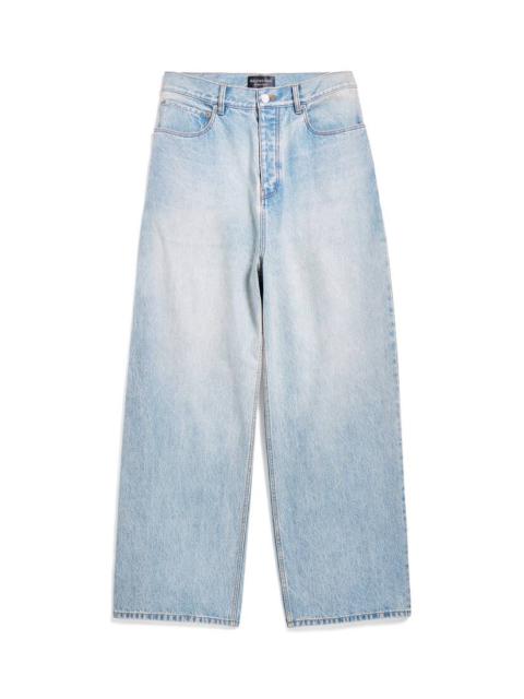 Super Destroyed Baggy Pants in Light Blue