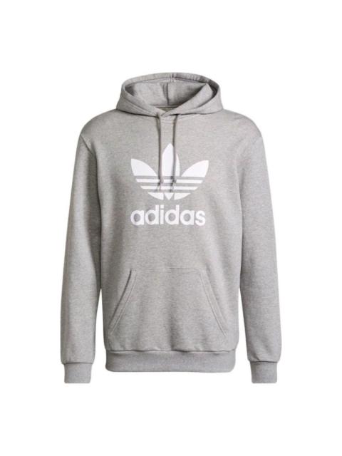 adidas originals Logo Adicolor Classics Trefoil Hoodie 'Medium Grey Heather White' H06669