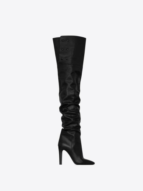 jane over-the-knee boots in shiny grained leather