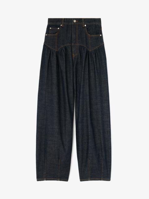 GANNI CORSET JEANS IN TEXTURED SLUB DENIM