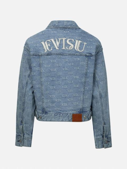 ALLOVER LOGO AND SEAGULL EMBROIDERY LOOSE FIT DENIM JACKET