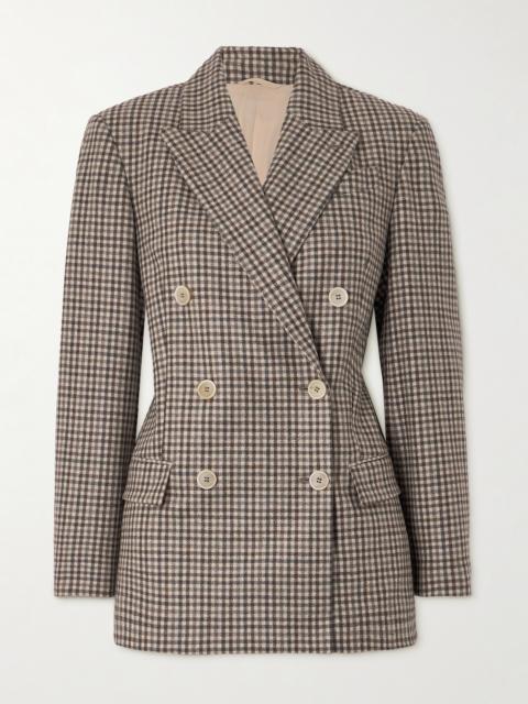 Brunello Cucinelli Double-breasted Checked Wool Blazer