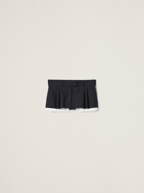 Pleated pinstripe miniskirt