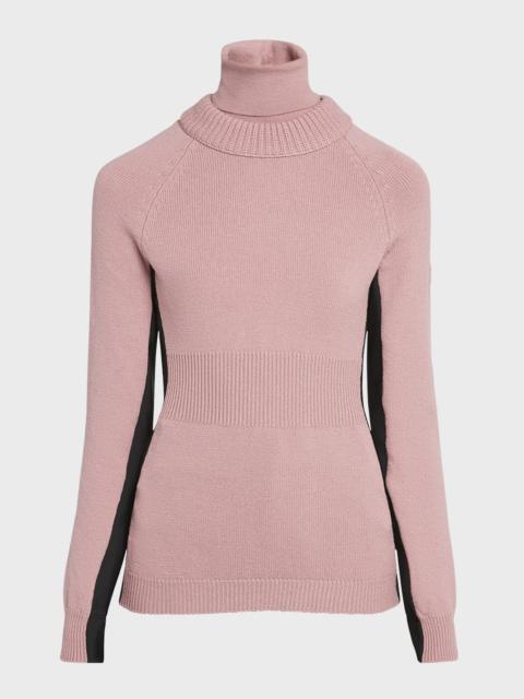 Moncler Grenoble Wool and Fleece Turtleneck Sweater