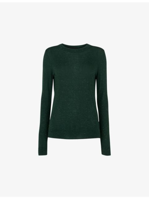 WHISTLES Annie crew-neck sparkle-knit jumper