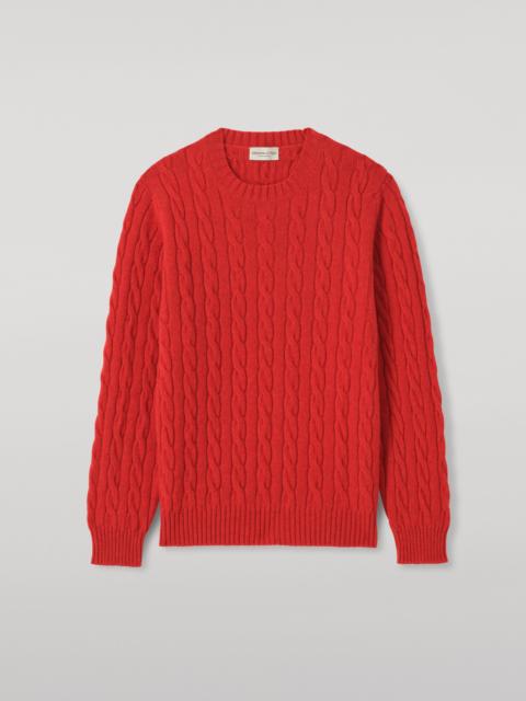 Johnstons of Elgin Calder Red Cable Cashmere Jumper
