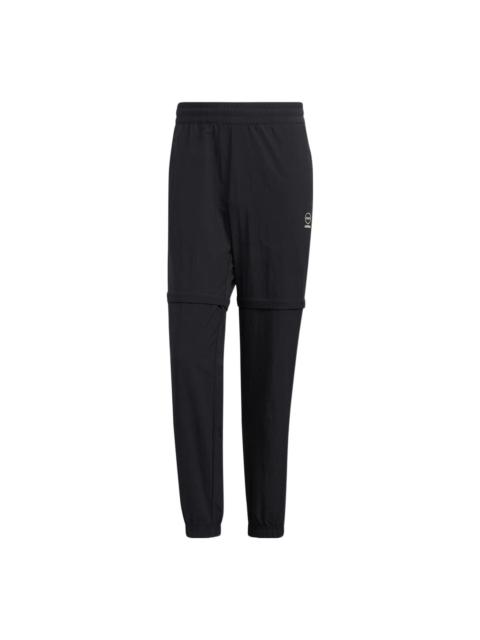 Men's adidas neo SW 2N1 TP Woven Bundle Feet Detachable Sports Pants/Trousers/Joggers Black HC9734