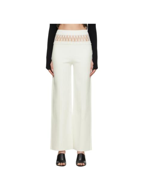 Dion Lee White Fishnet Tailored Trousers
