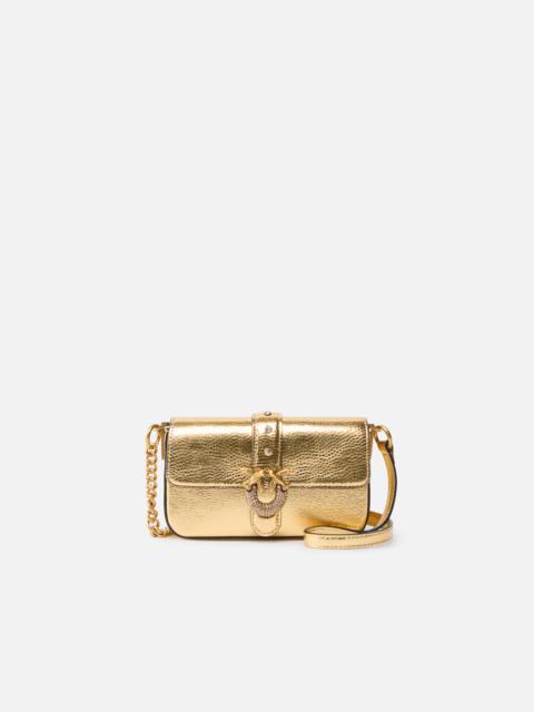 PINKO BABY SHOULDER BAG IN TUMBLED LAMINATED LEATHER