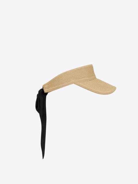SAINT LAURENT visor in straw with scarf