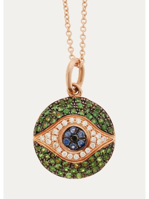 ILEANA MAKRI 18K Pink Gold Dawn Verdant Eye Pendant Necklace