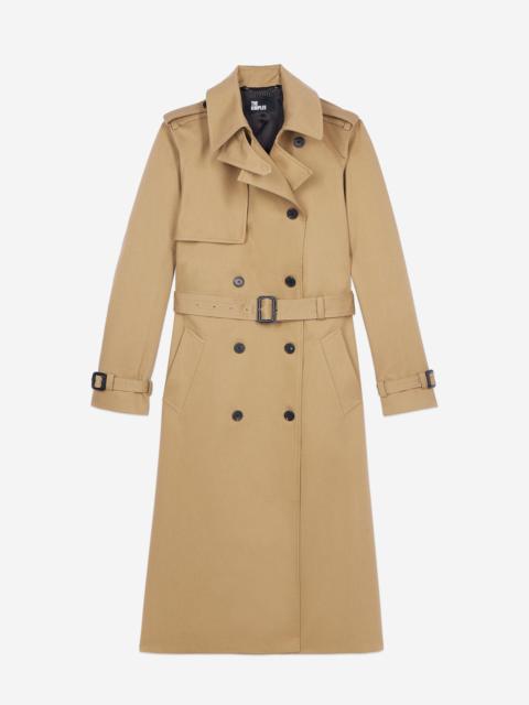 The Kooples LONG BEIGE COTTON TRENCH COAT