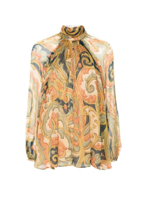 abstract-pattern print blouse