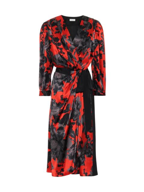 Dries Van Noten Floral silk-satin wrap dress