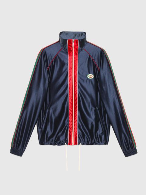 GUCCI Shiny jersey jacket with Web