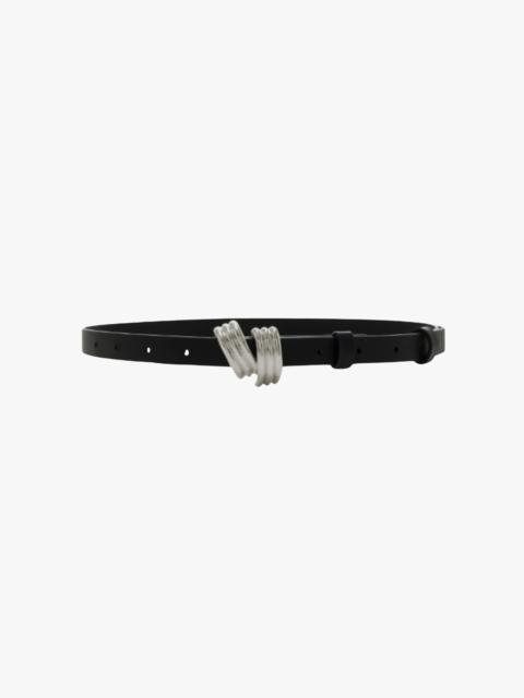 BRANDON MAXWELL The Edythe Baby Swirl Belt in Black and Silver
