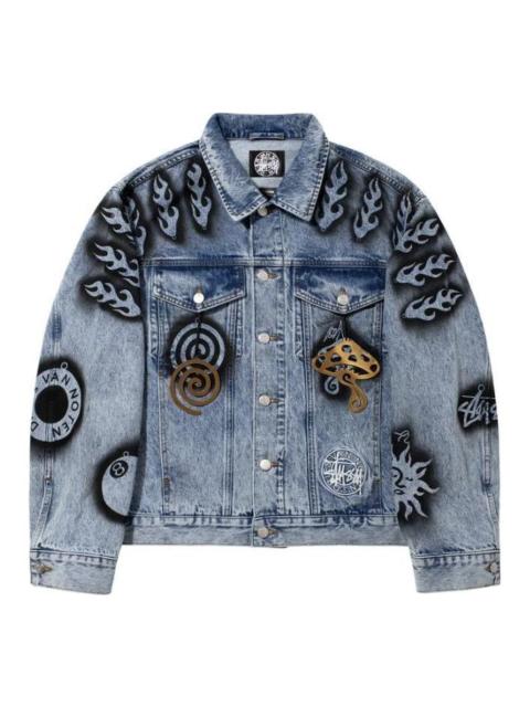 Stüssy Stussy x Dries Van Noten Hand-Stencilled Denim Jacket 'Washed Blue' 315294