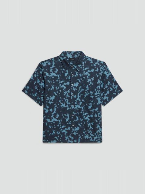 Theory Weekend Short-Sleeve Shirt in Printed Cotton Seersucker