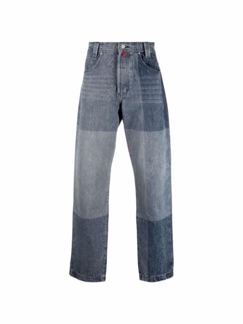 032c colour-block straight-leg jeans