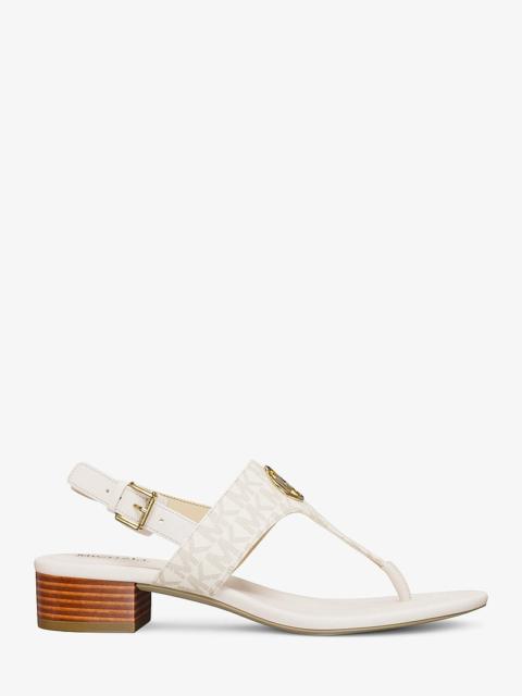 MICHAEL KORS Hannah Signature Logo T-Strap Sandal