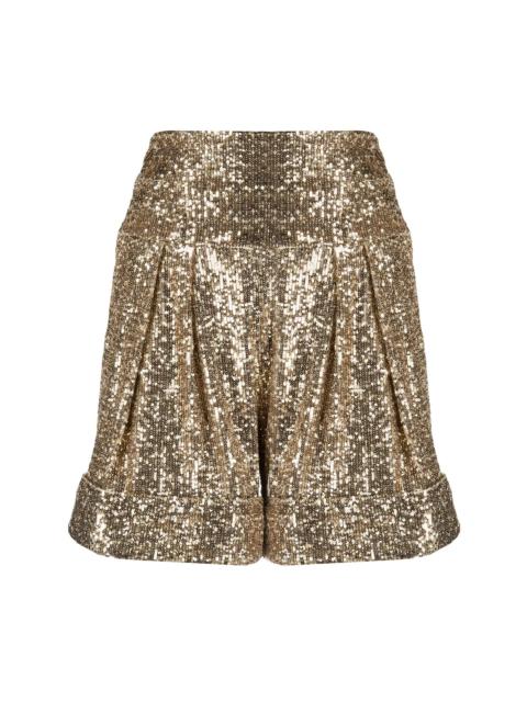 Balmain high-waisted sequinned 반바지