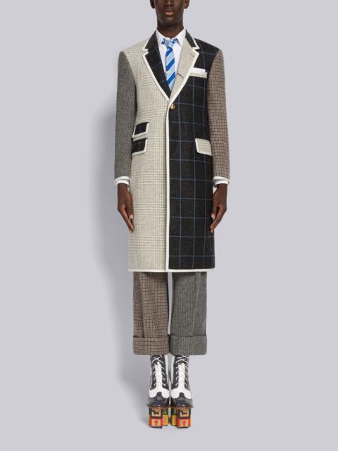 Thom Browne multi-check single breasted coat