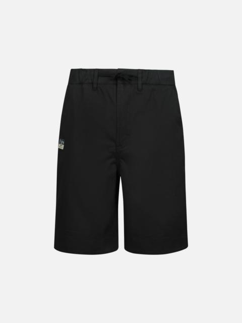 EVISU SEAGULL AND LOGO APPLIQUÉ EMBROIDERY RELAX FIT SHORTS
