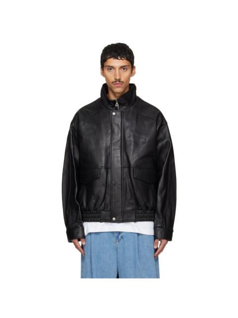 SOLID HOMME Black Grained Lambskin Jacket