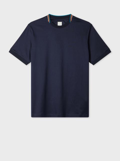 Paul Smith Navy 'Signature Stripe' Collar T-Shirt