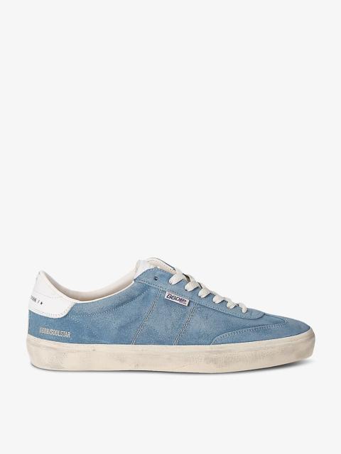 Soul-star leather-trim suede low-top trainers