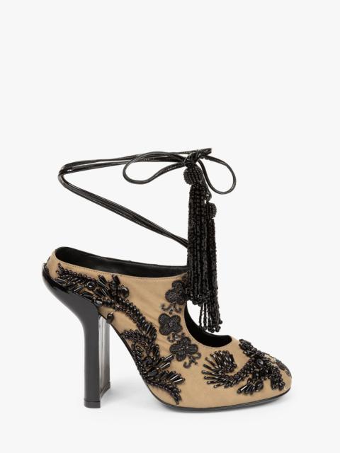 Dries Van Noten EMBROIDERED LACE-UP MULES