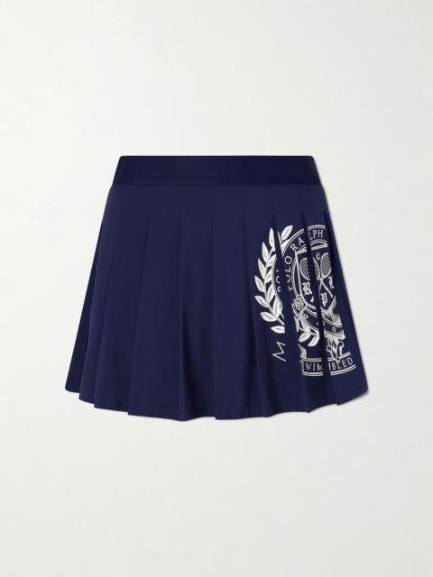 Polo Ralph Lauren + Wimbledon Pleated Logo-printed Crepe Mini Skirt