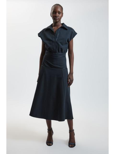 KAREN MILLEN Tailored Stretch Full Skirted Midi Dress