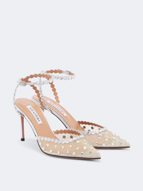 AQUAZZURA Tequila embellished mesh pumps