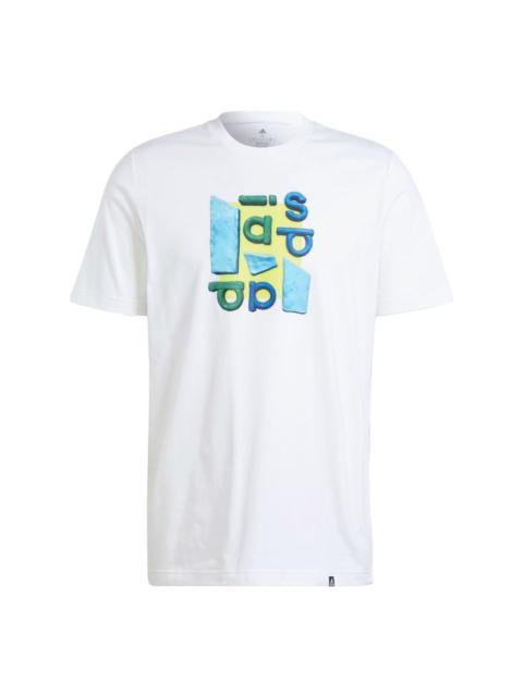 adidas Sportswear Photo Real Two-Tone T-Shirt 'White Blue' HY1335