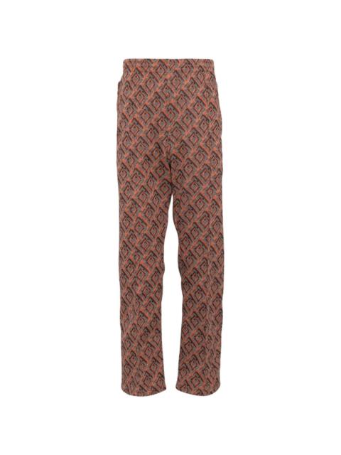 logo-embroidered patterned track pants