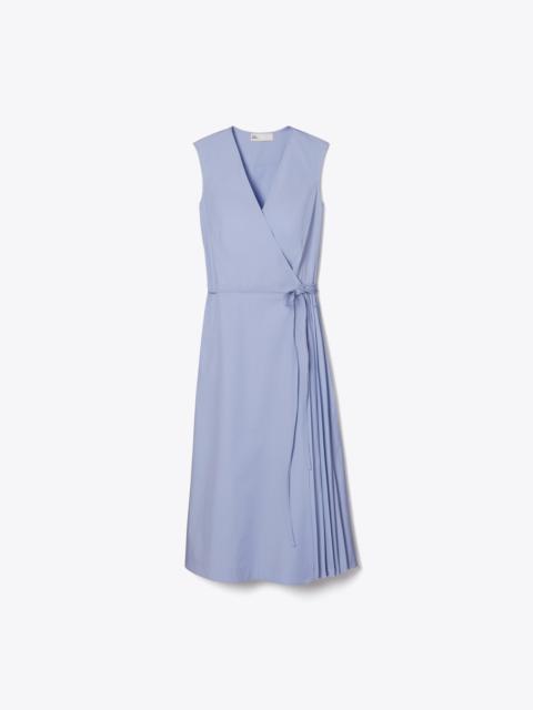 TORY BURCH Pleated Cotton Wrap Dress