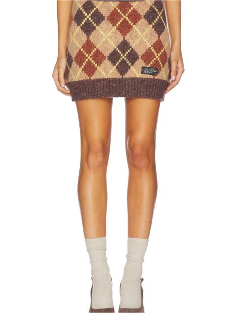 We11done Argyle Intarsia Mini Skirt