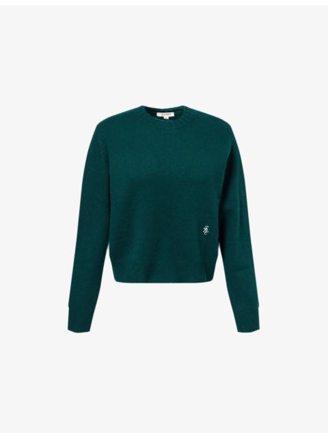 Sporty & Rich Embroidered-Logo Cashmere-And-Wool Jumper