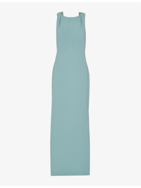 WHISTLES Tie Back stretch-crepe maxi dress