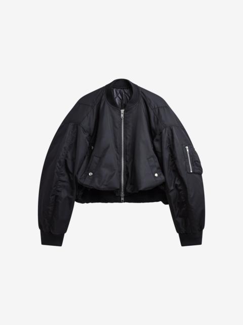 The Frankie Shop Skagen Cropped Trapeze Bomber Jacket - Black