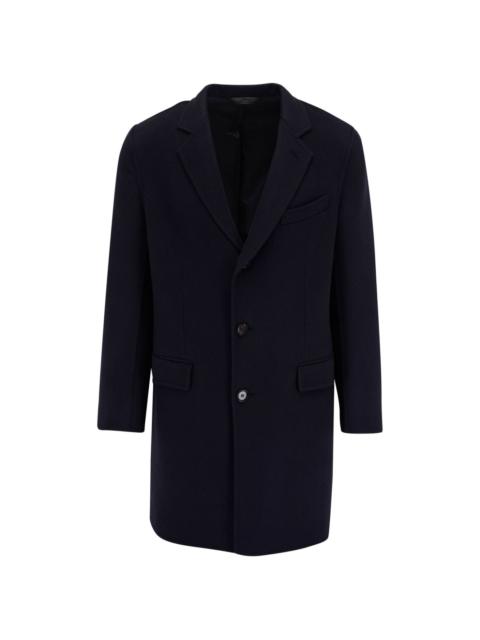 single-breasted wool blend coat