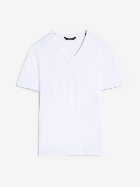 7 For All Mankind Luxe Performance V-Neck Tee in White