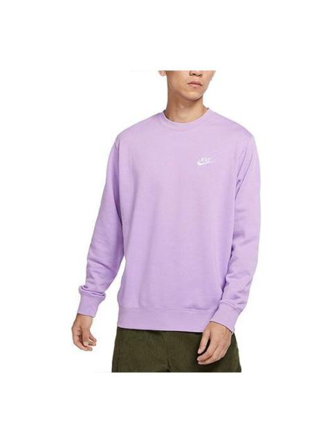 Nike Sportswear Club French Terry Logo Sweatshirt 'Olive Pink Purple' BV2667-589