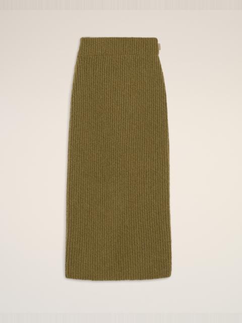 AMI Paris GREEN WOOL STRAIGHT SKIRT