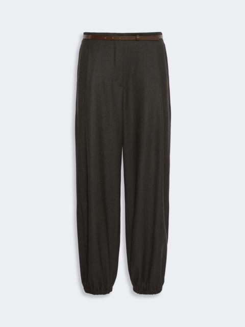 Max Mara PERGOLA Wool flannel trousers - DARK BROWN
