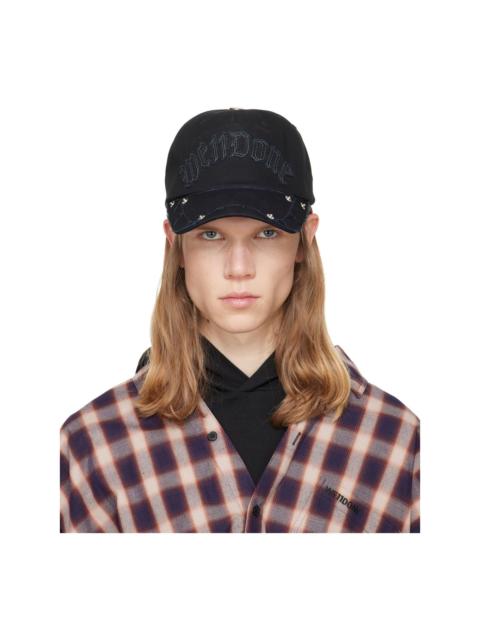 We11done Black Gothic Logo Vintage Baseball Cap