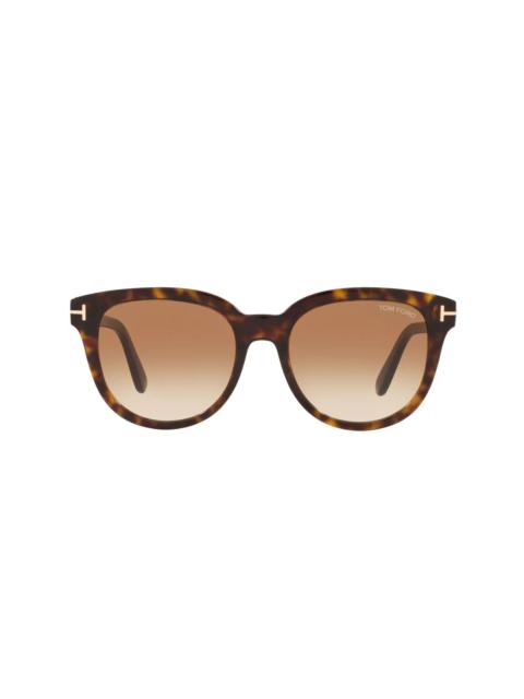 tortoiseshell round-frame sunglasses